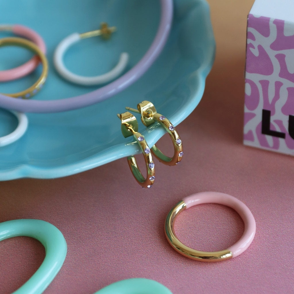LULU Copenhagen Double Color Ring vergoldet Rings Gold/Silk Light Pink
