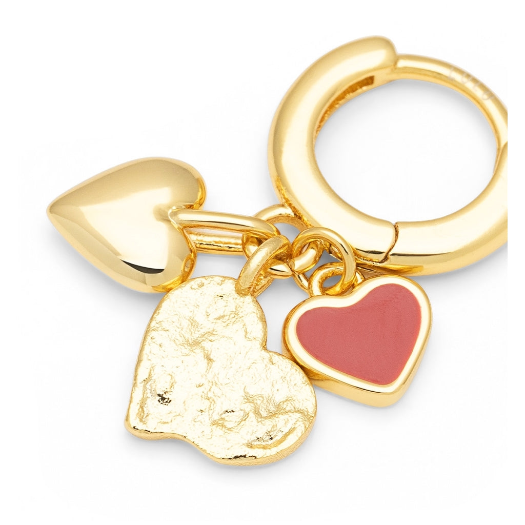 LULU Copenhagen Endless Love 1 stück - Vergoldetes Ear stud, 1 pcs Passion Red