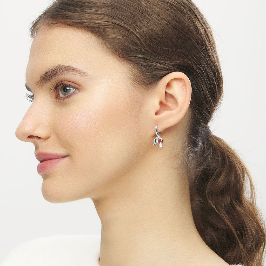 LULU Copenhagen Endless Love 1 stück - Versilbert Ear stud, 1 pcs Passion Red