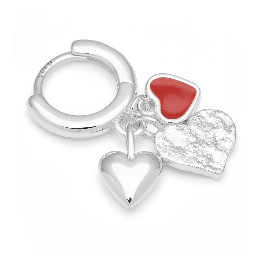 LULU Copenhagen Endless Love 1 stück - Versilbert Ear stud, 1 pcs Passion Red