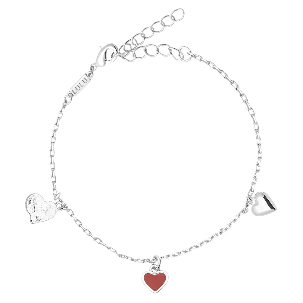 LULU Copenhagen Endless Love Armband - Versilbert Bracelets Passion Red