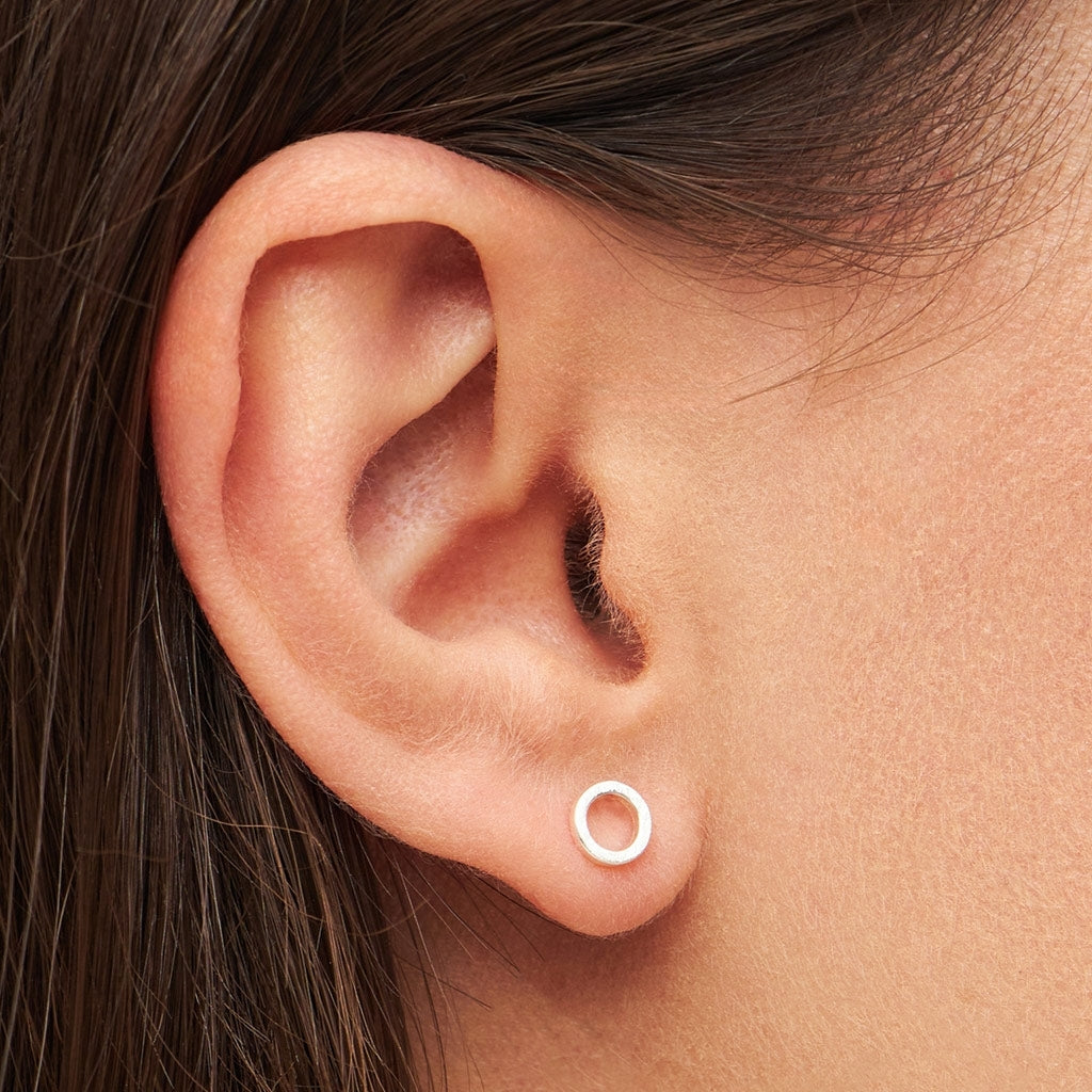 LULU Copenhagen Family Round Ohrringe paar gebürstet Earrings, pairs Silber