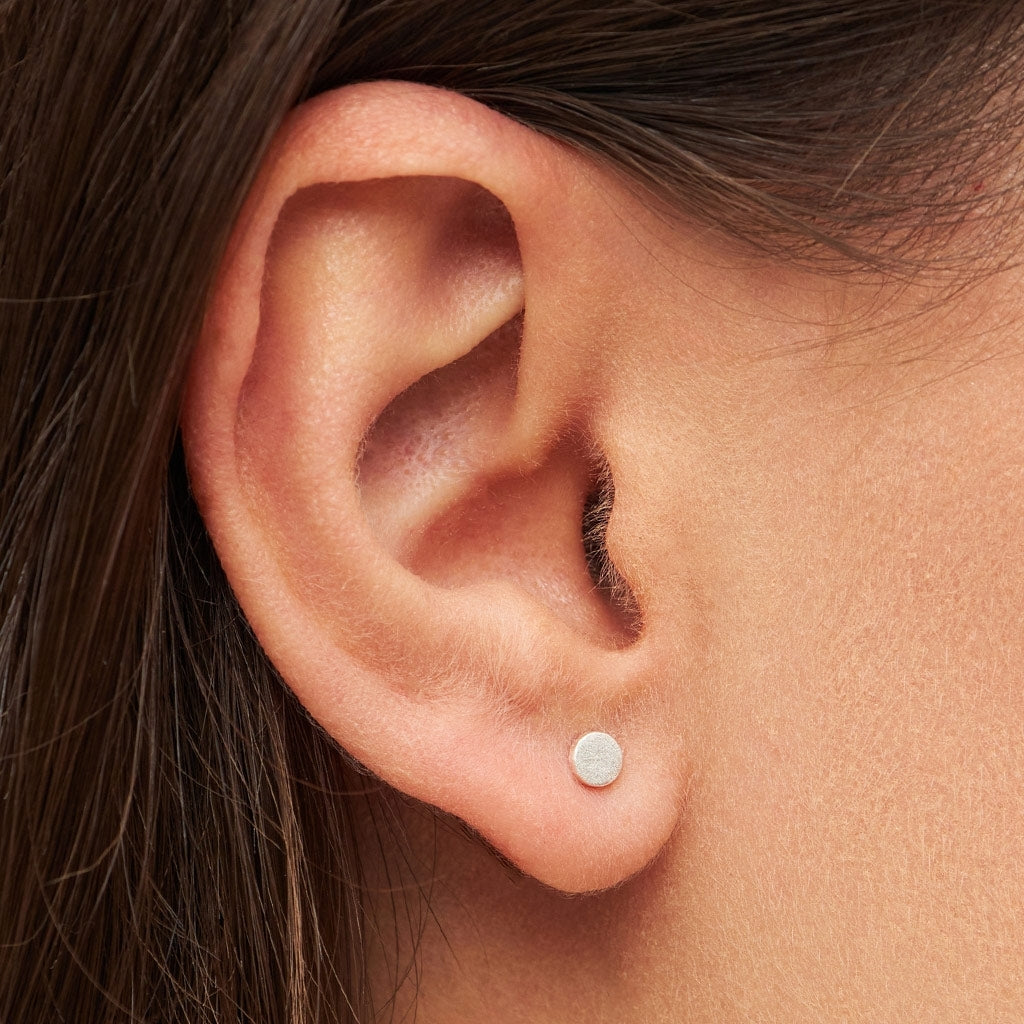 LULU Copenhagen Family Round Ohrringe paar gebürstet Earrings, pairs Silber