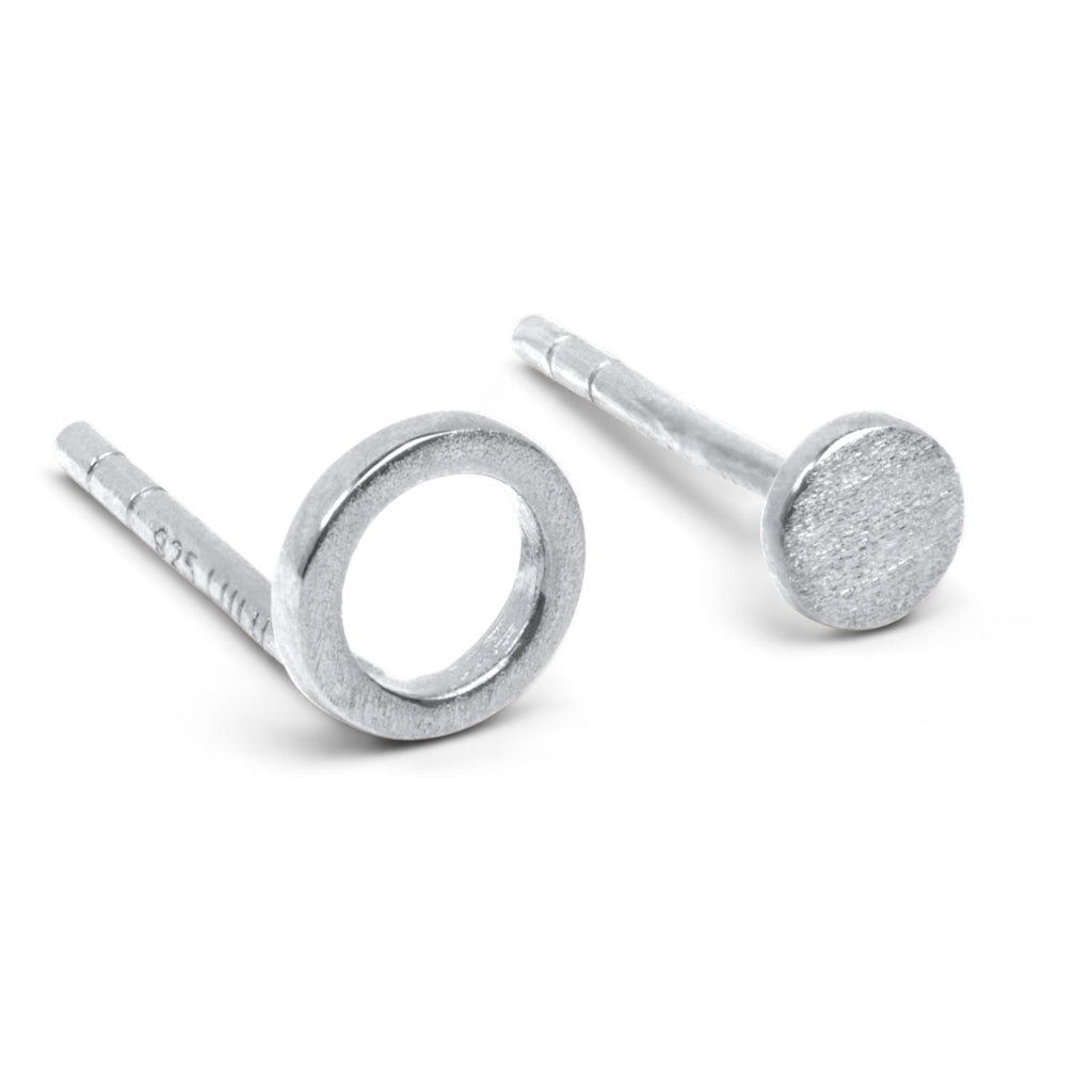 LULU Copenhagen Family Round Ohrringe paar gebürstet Earrings, pairs Silber