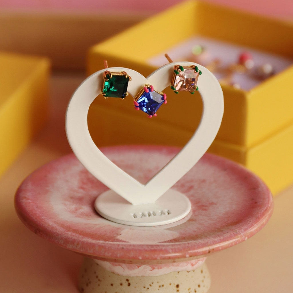 LULU Copenhagen Gala Crystal Bling Ohrring 1 stück Ear stud, 1 pcs Capri Blue/Pink