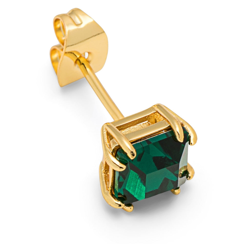 LULU Copenhagen Gala Crystal Bling Ohrring 1 stück Ear stud, 1 pcs Emerald/Gold Plated