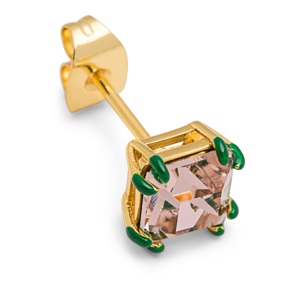 LULU Copenhagen Gala Crystal Bling Ohrring 1 stück Ear stud, 1 pcs Vintage Rose/Green