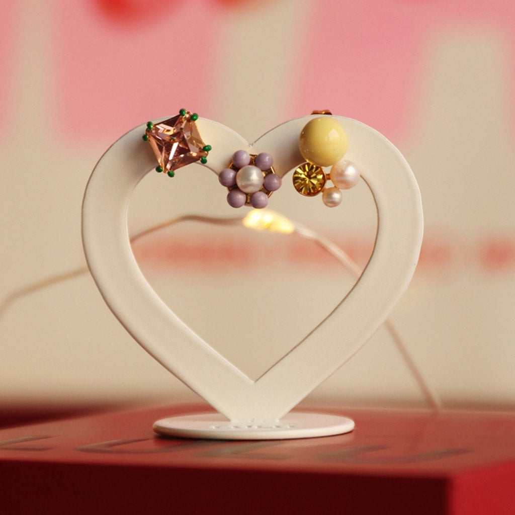 LULU Copenhagen Gala Crystal Bling Ohrring 1 stück Ear stud, 1 pcs Vintage Rose/Green