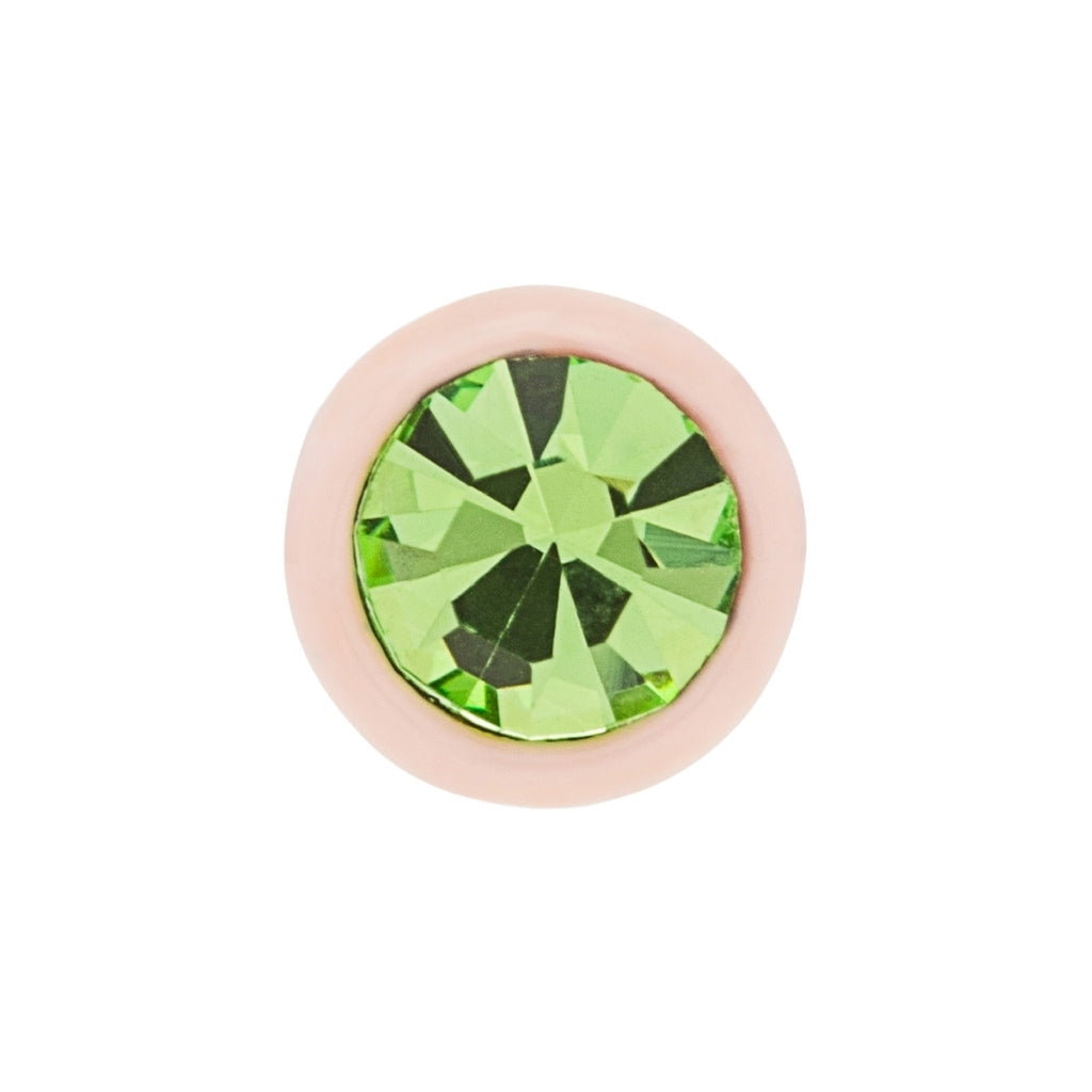 LULU Copenhagen Gala Crystal Round Ohrring 1 stück Ear stud, 1 pcs Olivine/Silk Light Pink