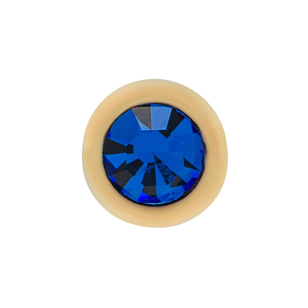 LULU Copenhagen Gala Crystal Round Ohrring 1 stück Ear stud, 1 pcs Sapphire/Soft Yellow
