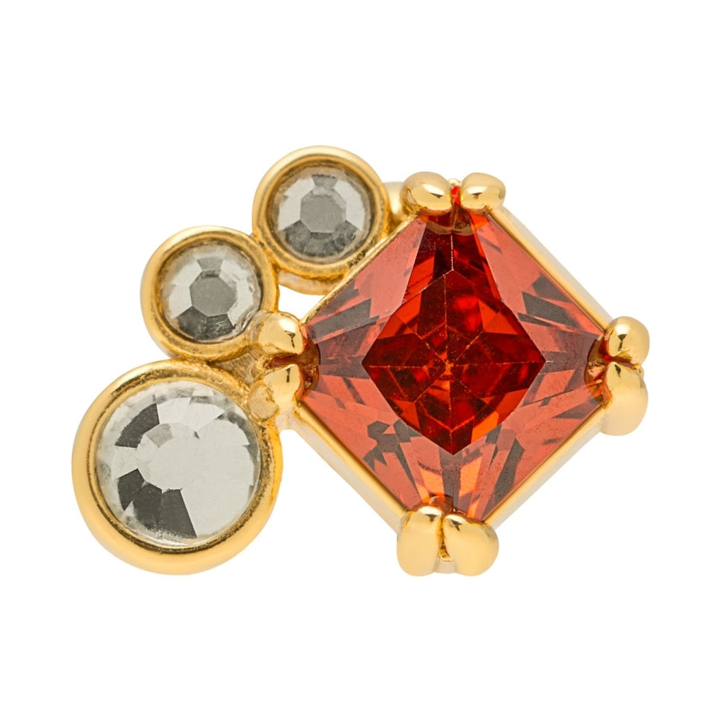 LULU Copenhagen Gala Red Bling Left Ohrring 1 stück Ear stud, 1 pcs Vergoldet
