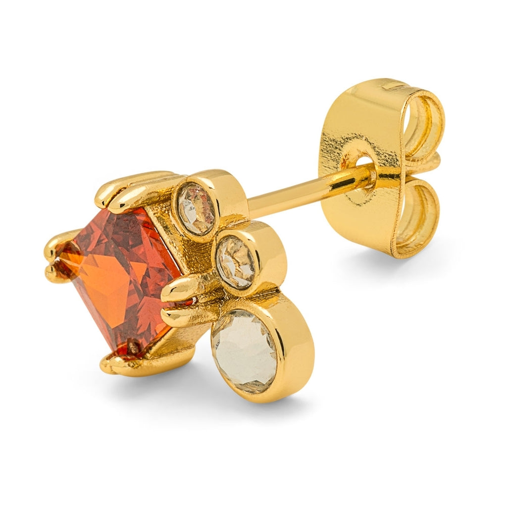 LULU Copenhagen Gala Red Bling Right Ohrring 1 stück Ear stud, 1 pcs Vergoldet