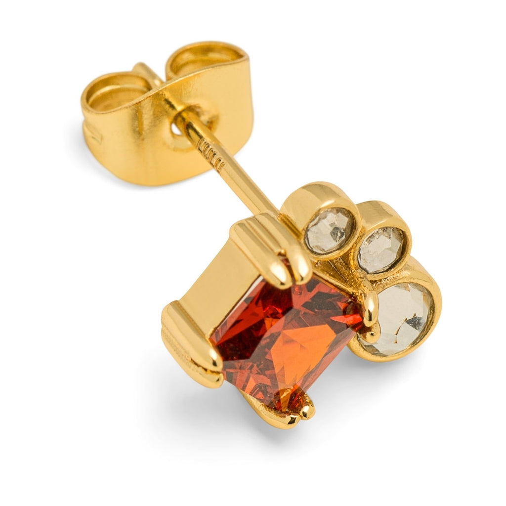 LULU Copenhagen Gala Red Bling Right Ohrring 1 stück Ear stud, 1 pcs Vergoldet
