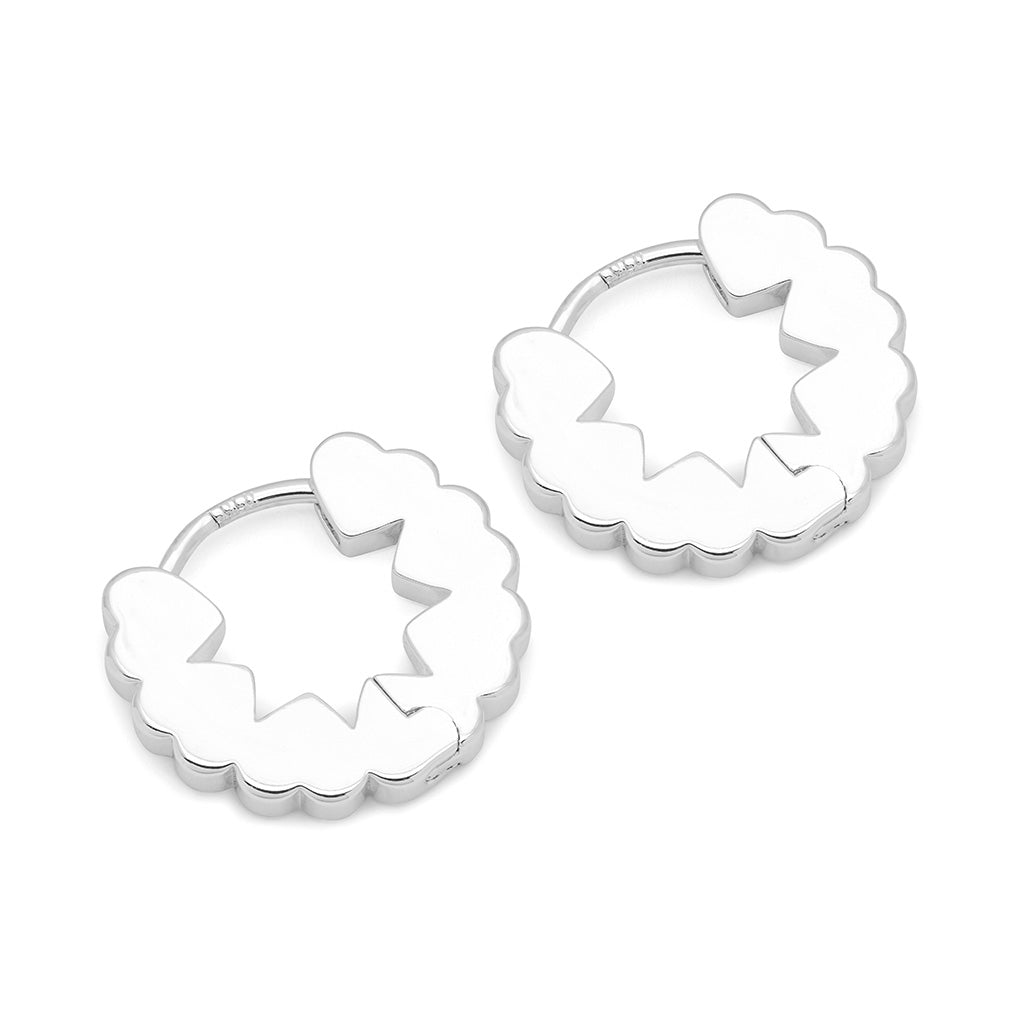 LULU Copenhagen Heart Hoops Paar Hoops Silver Plated