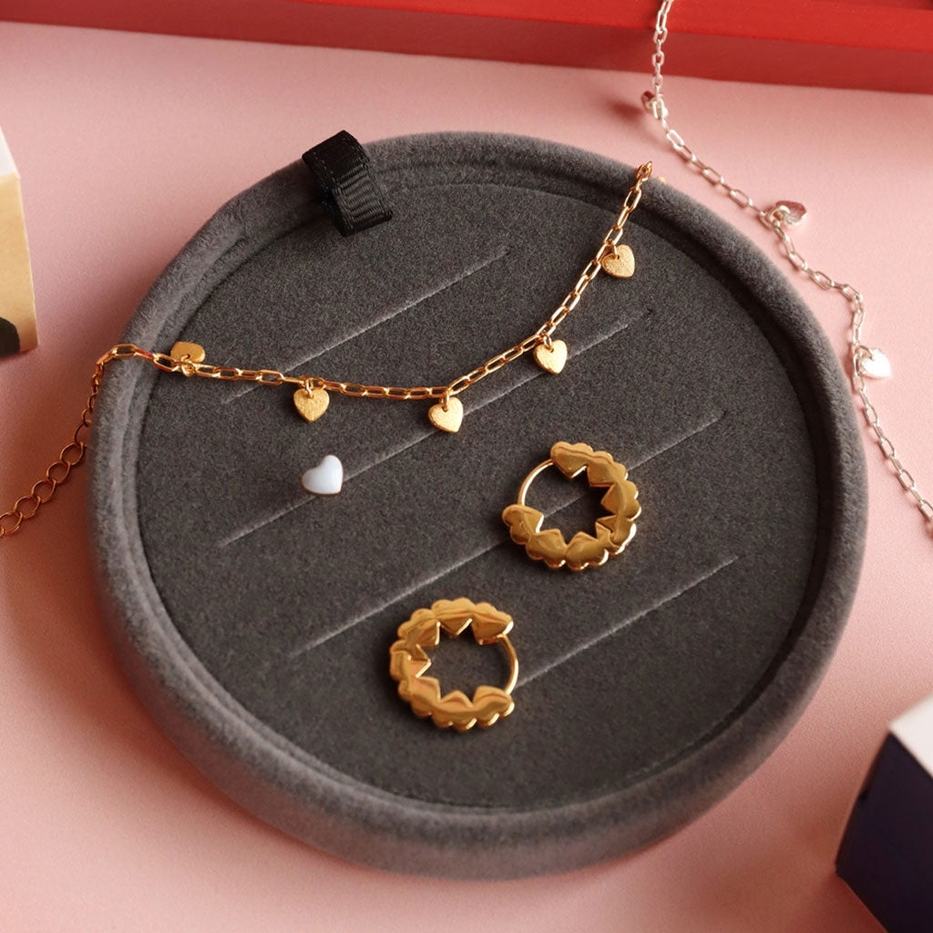 LULU Copenhagen Heart Hoops Paar Hoops Vergoldet