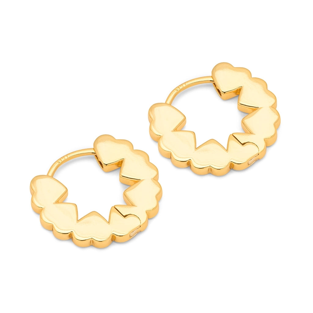 LULU Copenhagen Heart Hoops Paar Hoops Vergoldet
