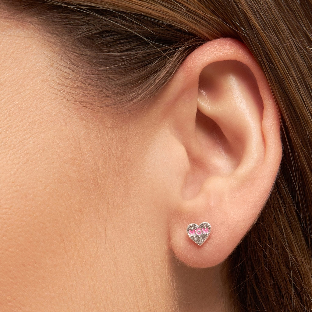 LULU Copenhagen Heart Mom Ohrring 1 stück vergoldet Ear stud, 1 pcs Pink