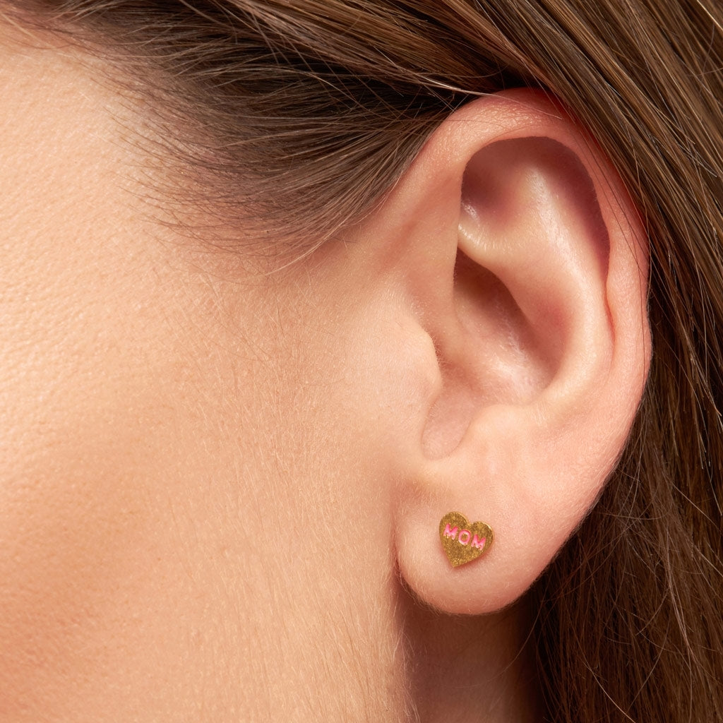 LULU Copenhagen Heart Mom Ohrring 1 stück vergoldet Ear stud, 1 pcs Pink