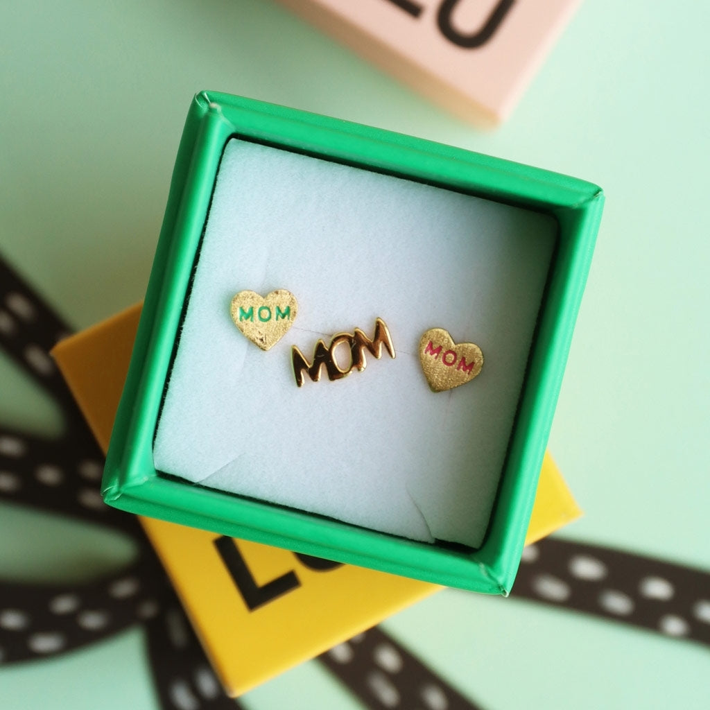 LULU Copenhagen Heart Mom Ohrring 1 stück vergoldet Ear stud, 1 pcs Pink