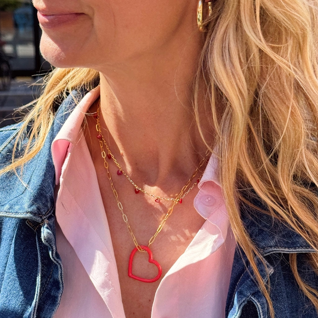 LULU Copenhagen Heart Ring emaille Rings Lippenstift Rot