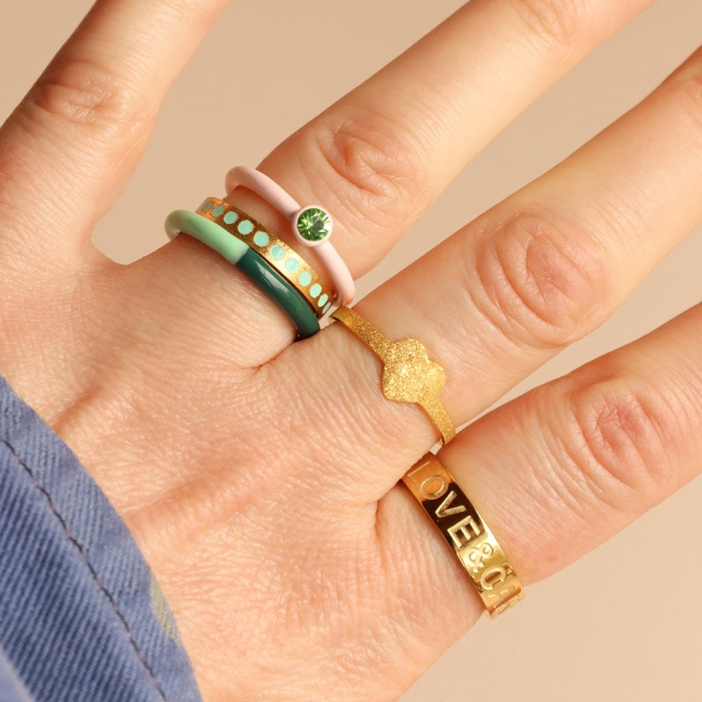 LULU Copenhagen Love & Cake Ring Rings Vergoldet