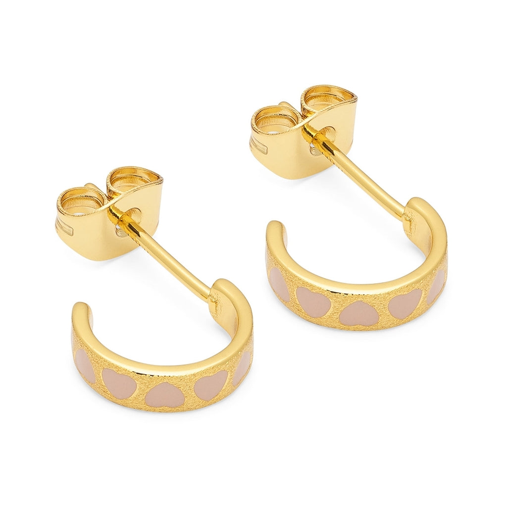 LULU Copenhagen Love Repeat hoops paar - Vergoldetes Hoops Dusty Peach
