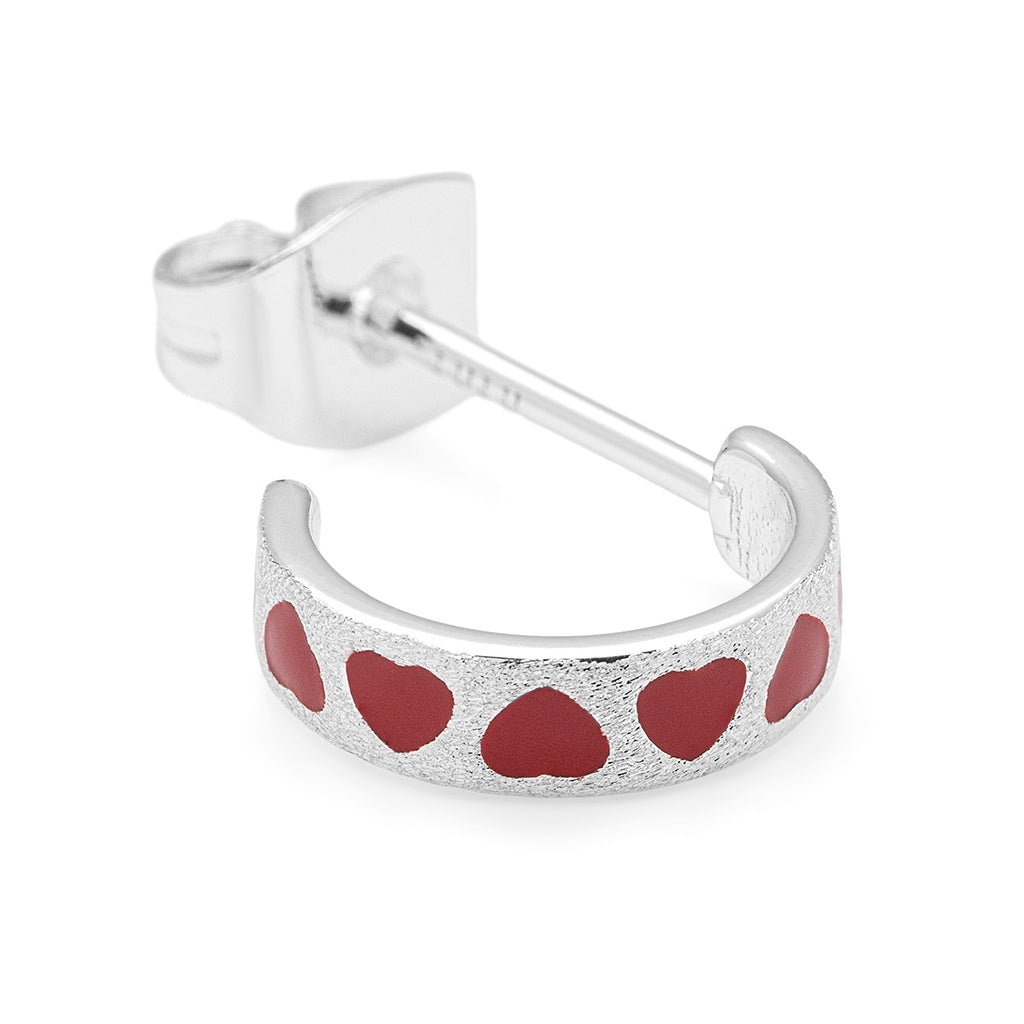 LULU Copenhagen Love Repeat hoops paar - Versilbert Hoops Passion Red
