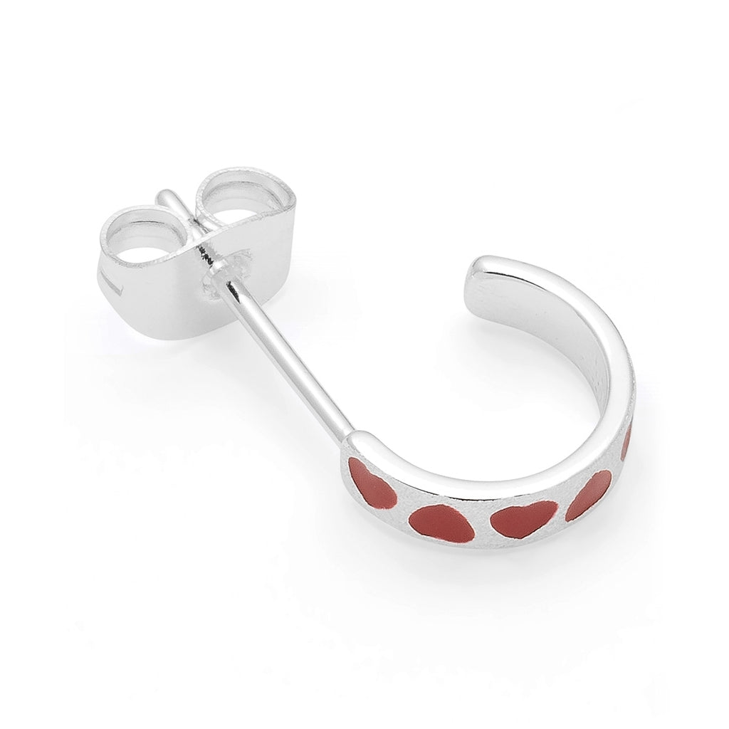 LULU Copenhagen Love Repeat hoops paar - Versilbert Hoops Passion Red