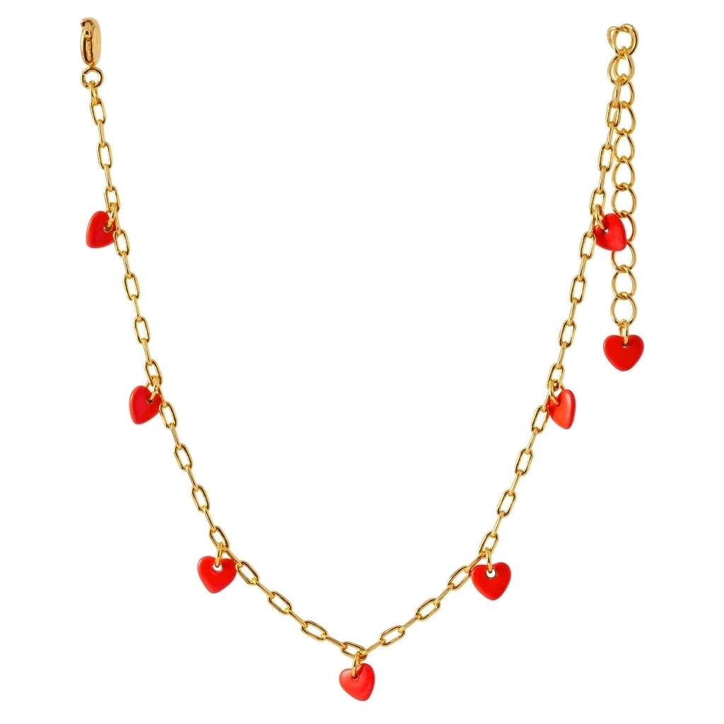 LULU Copenhagen Love U Armband vergoldet Bracelets Lippenstift Rot