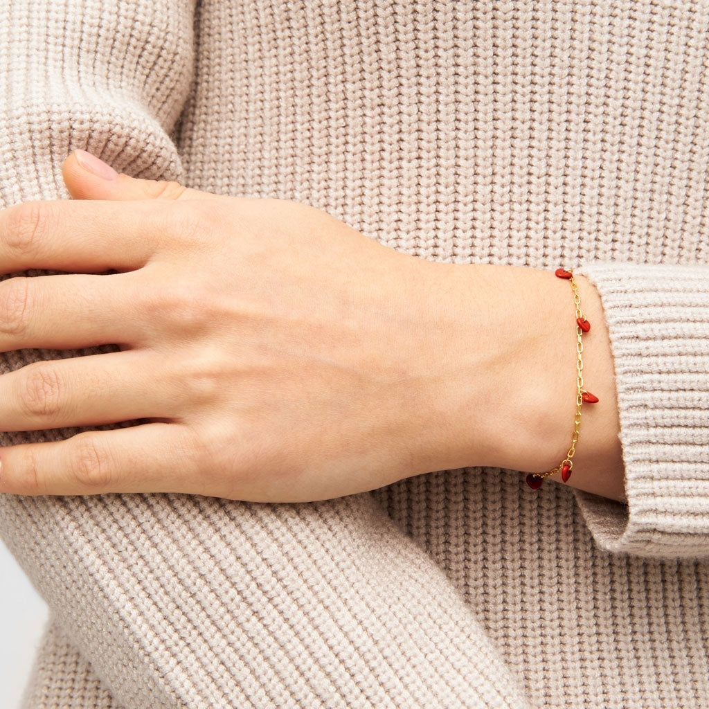 LULU Copenhagen Love U Armband vergoldet Bracelets Passion Red