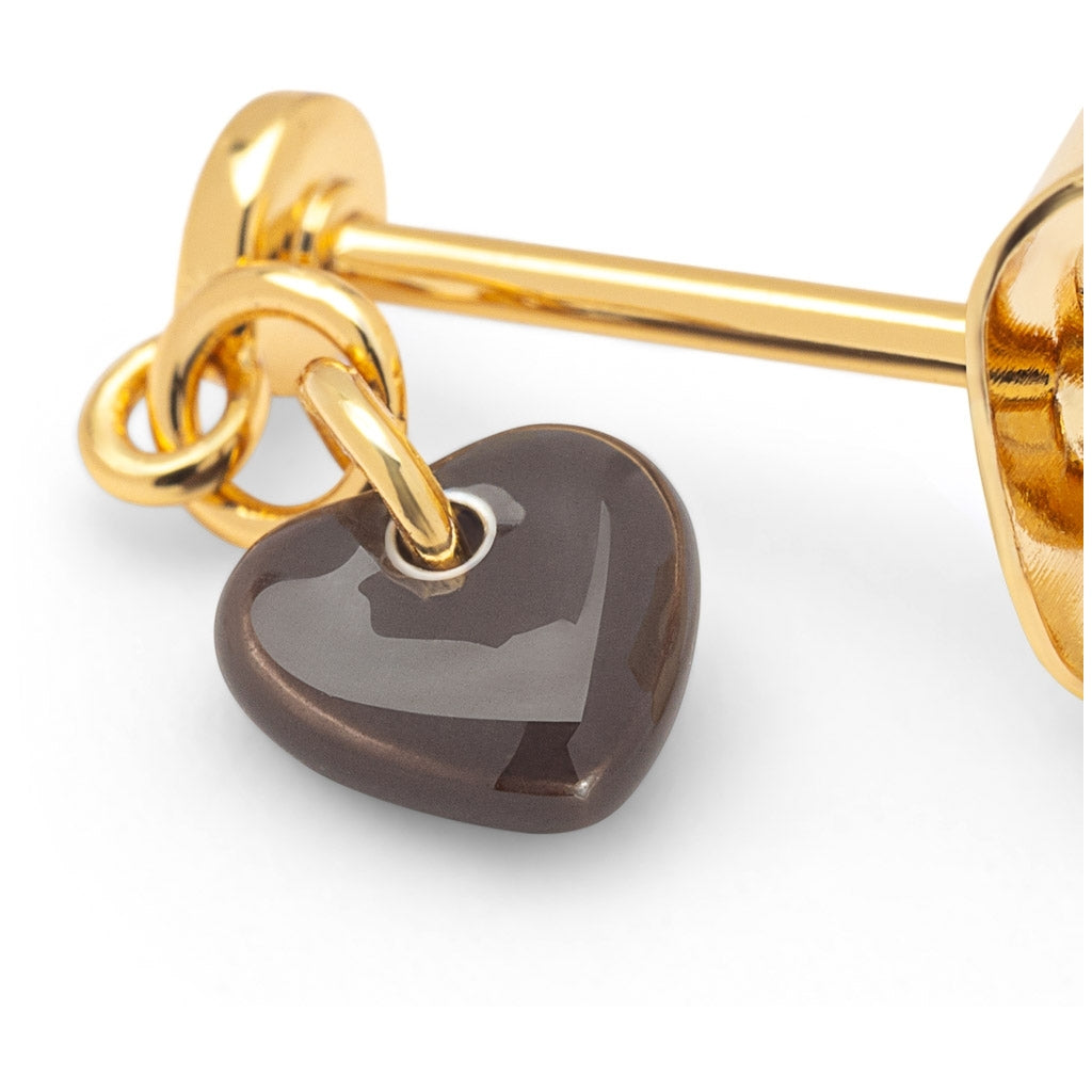 LULU Copenhagen Love U Dangling Ohrring 1 stück Ear stud, 1 pcs Cocoa Powder