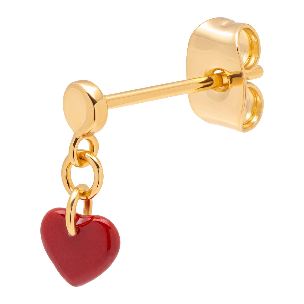 LULU Copenhagen Love U Dangling Ohrring 1 stück Ear stud, 1 pcs Passion Red
