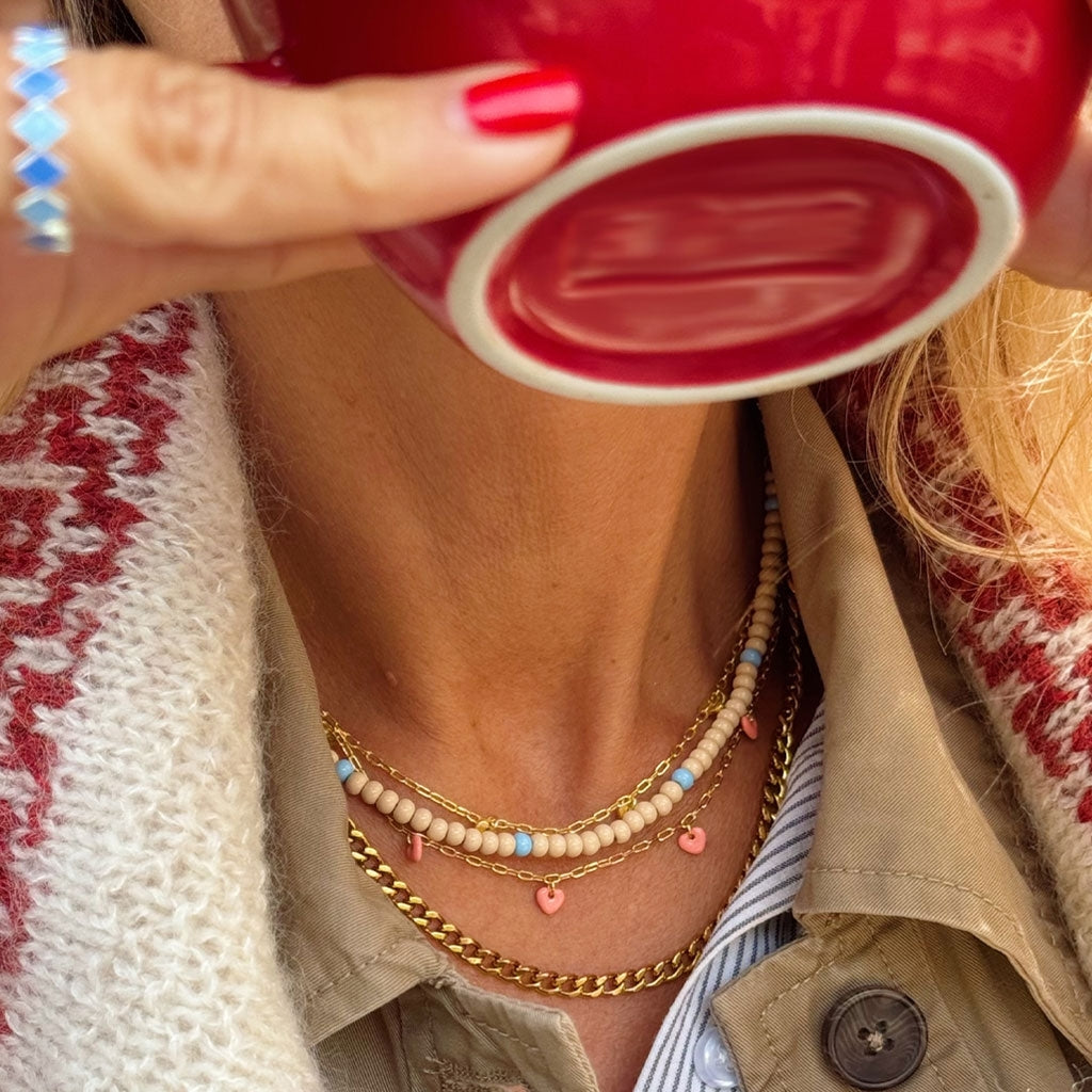 LULU Copenhagen Love U Halskette vergoldet Necklaces Burnt Coral