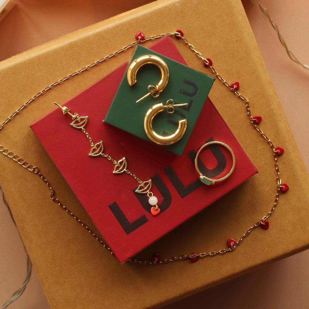 LULU Copenhagen Love U Halskette vergoldet Necklaces Passion Red