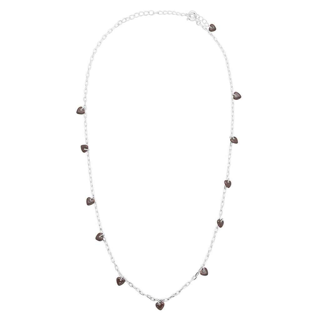 LULU Copenhagen Love U Halskette versilbert Necklaces Cocoa Powder