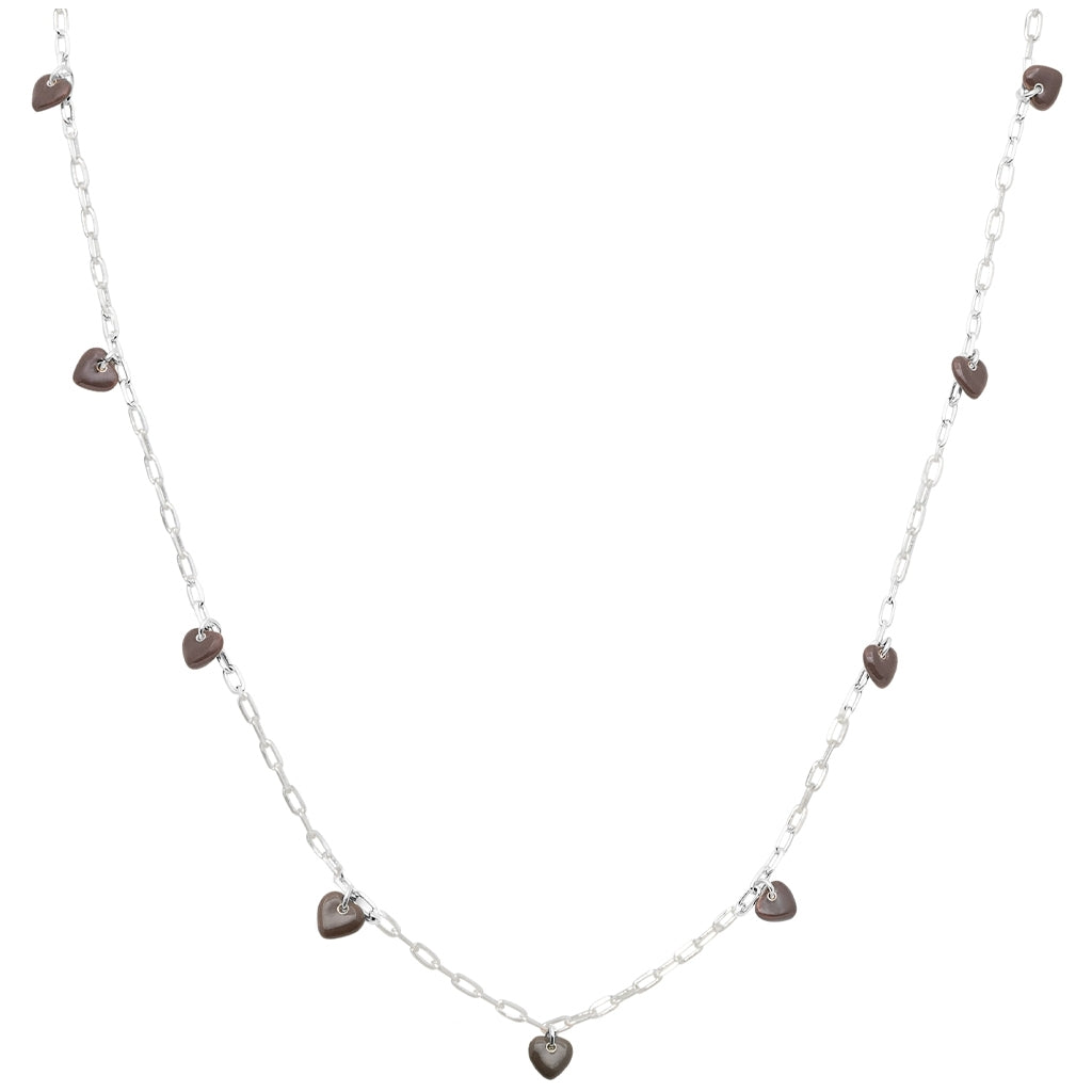 LULU Copenhagen Love U Halskette versilbert Necklaces Cocoa Powder