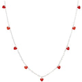 Love U Halskette versilbert - Passion Red