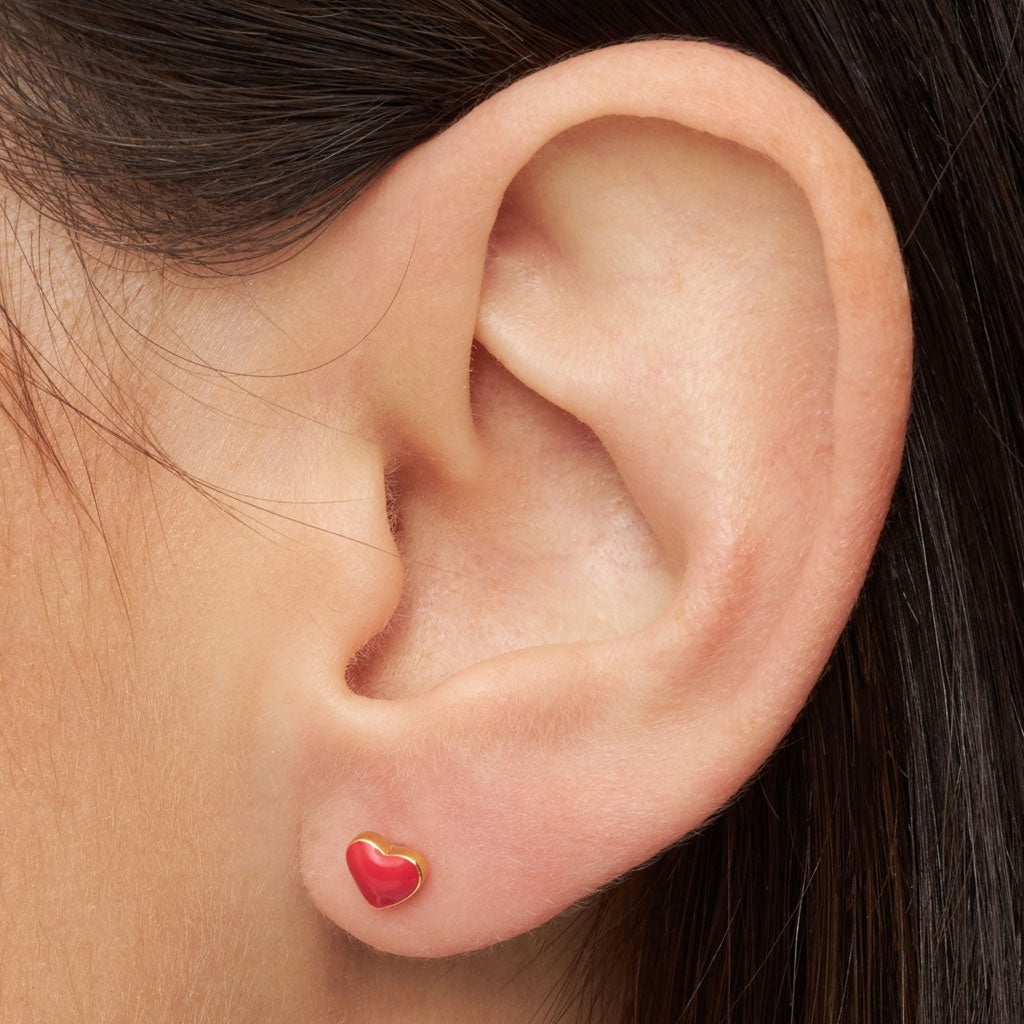 LULU Copenhagen Love U Ohrring 1 stück Ear stud, 1 pcs Hot Coral