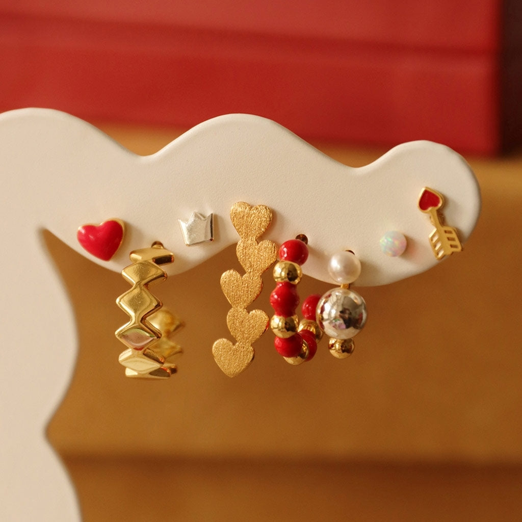 LULU Copenhagen Love U Ohrring 1 stück Ear stud, 1 pcs Hot Coral
