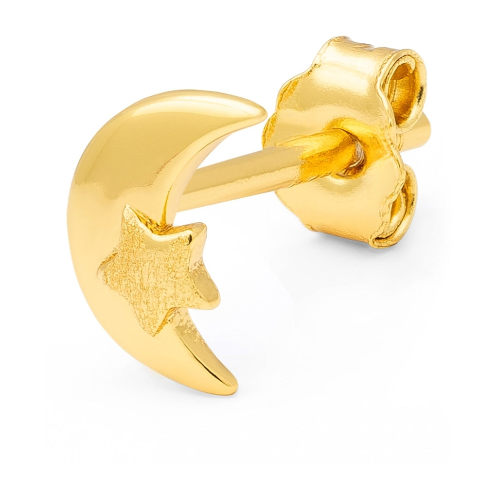 LULU Copenhagen Moon & Star Ohrring 1 stück Ear stud, 1 pcs Vergoldet