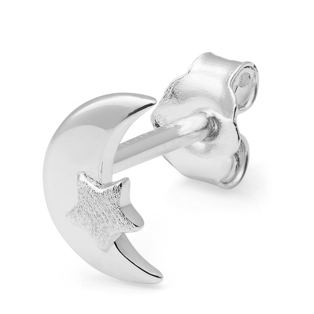 LULU Copenhagen Moon & Star Ohrring 1 stück Ear stud, 1 pcs Silber