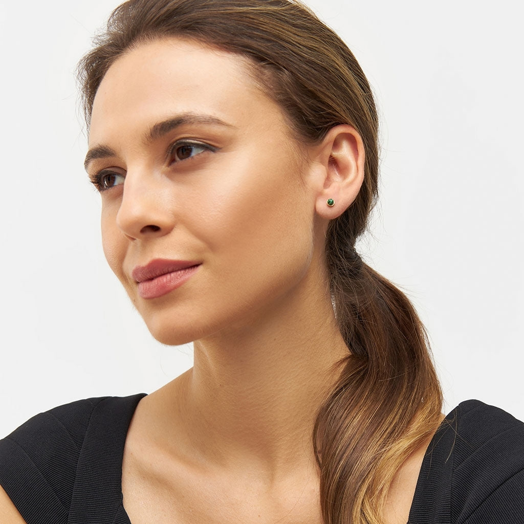 LULU Copenhagen Natural Stone Ohrring 1 stück Ear stud, 1 pcs Grün