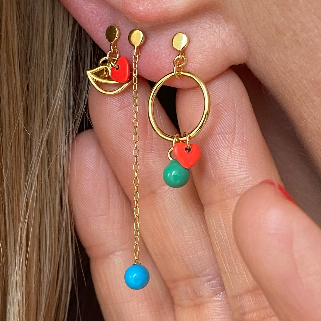 LULU Copenhagen Natural Stone Chain Ohrring 1 stück Ear stud, 1 pcs