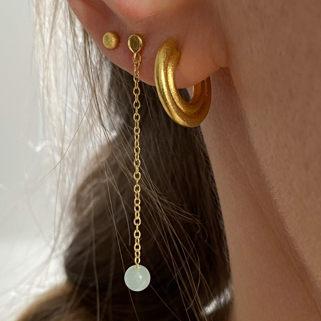 LULU Copenhagen Natural Stone Chain Ohrring 1 stück Ear stud, 1 pcs