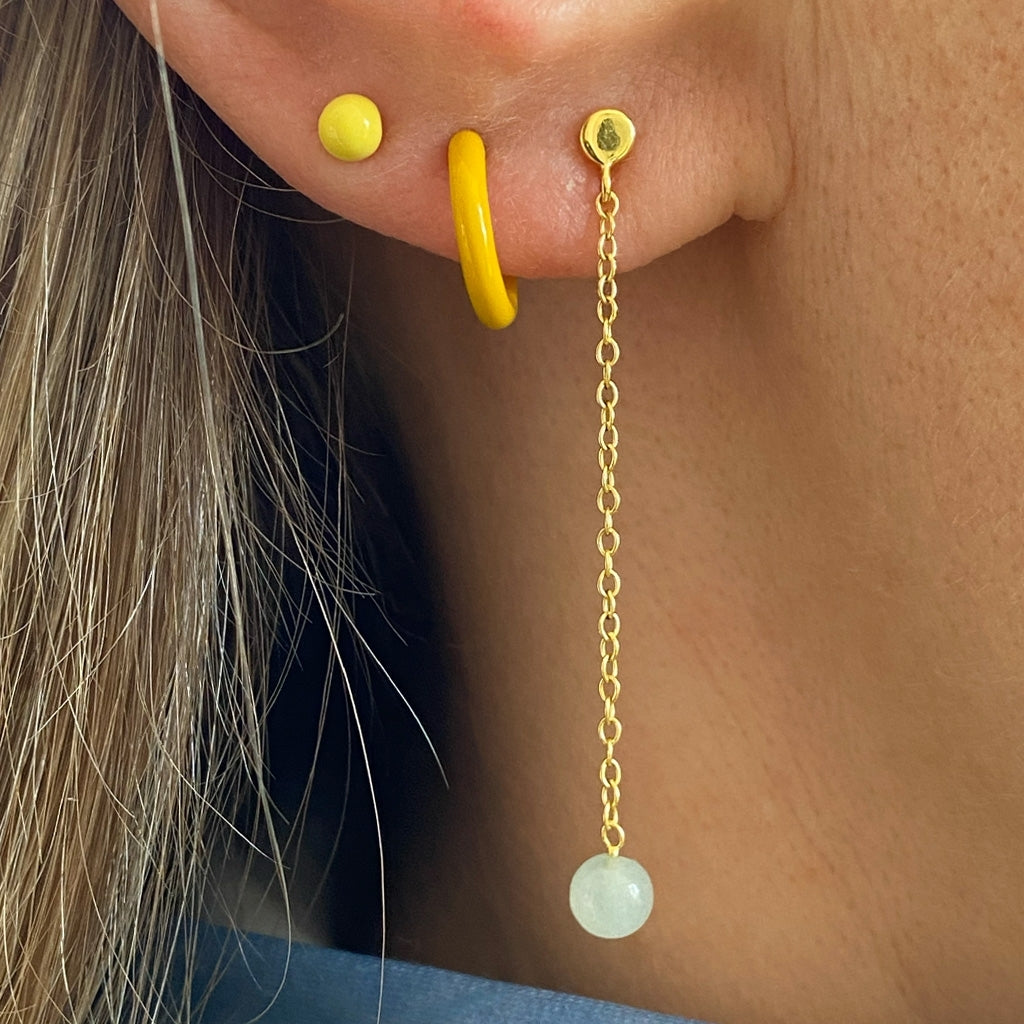 LULU Copenhagen Natural Stone Chain Ohrring 1 stück Ear stud, 1 pcs