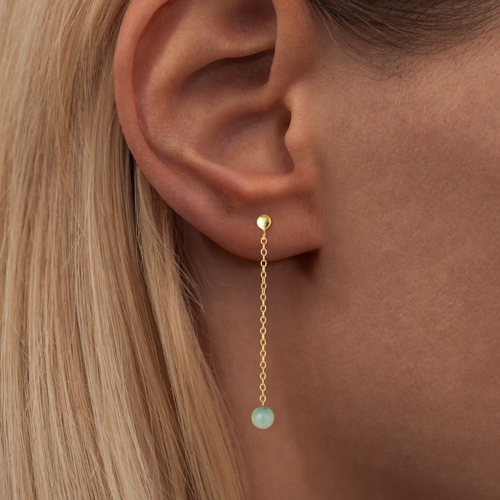LULU Copenhagen Natural Stone Chain Ohrring 1 stück Ear stud, 1 pcs
