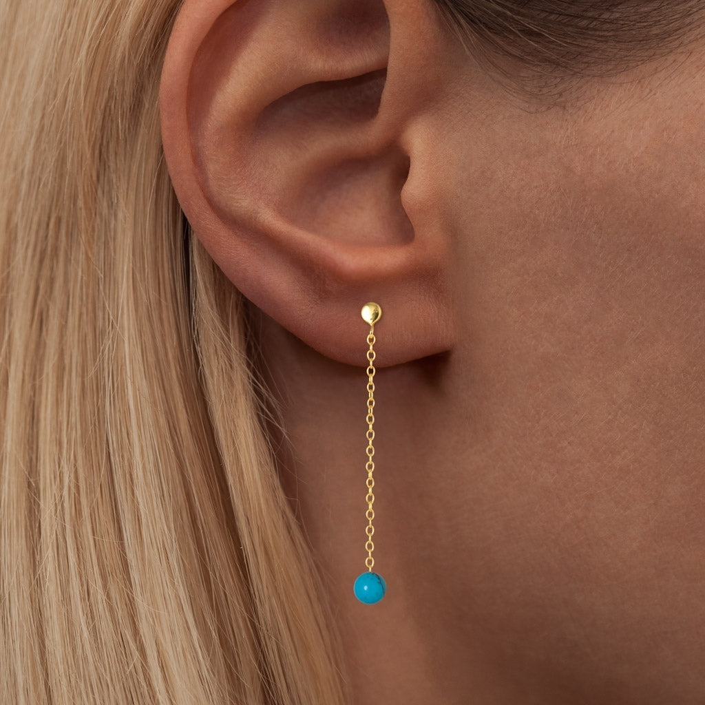 LULU Copenhagen Natural Stone Chain Ohrring 1 stück Ear stud, 1 pcs