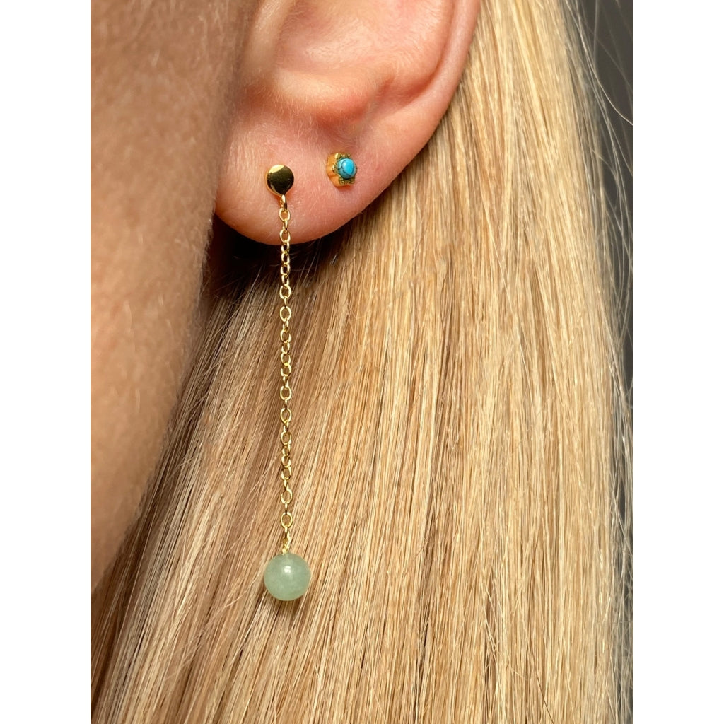 LULU Copenhagen Natural Stone Chain Ohrring 1 stück Ear stud, 1 pcs