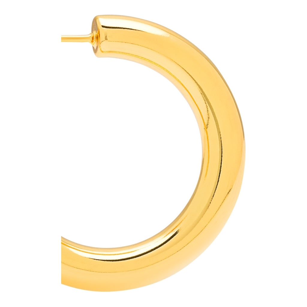 LULU Copenhagen Non Hoops Chunky Medium paar glänzend Hoops Vergoldet