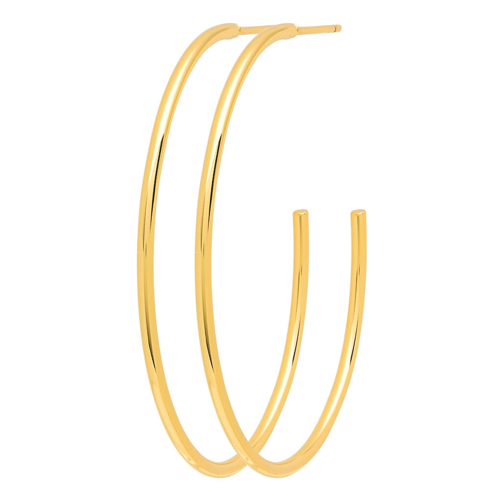 LULU Copenhagen Non Hoops Large paar glänzend Hoops Vergoldet